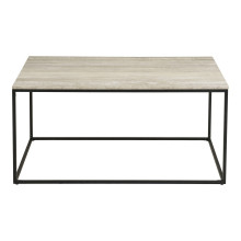 Stolik kawowy prostokątny Vita 90x60cm imitacja trawertynu / czarny House Nordic