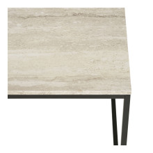 Stolik kawowy prostokątny Vita 90x60cm imitacja trawertynu / czarny House Nordic