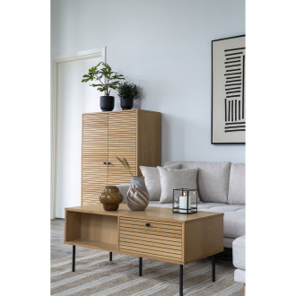 Stolik kawowy fornirowany z 2 szufladami Kyoto 100x50cm dąb naturalny House Nordic
