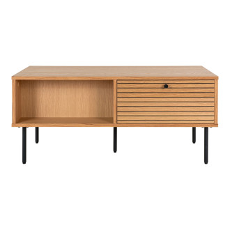 Stolik kawowy fornirowany z 2 szufladami Kyoto 100x50cm dąb naturalny House Nordic