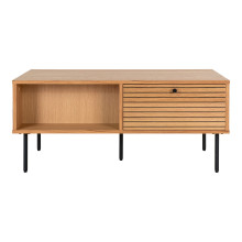 Stolik kawowy fornirowany z 2 szufladami Kyoto 100x50cm dąb naturalny House Nordic