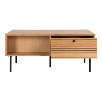 Stolik kawowy fornirowany z 2 szufladami Kyoto 100x50cm dąb naturalny House Nordic