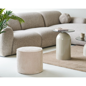 Pufa sztruksowa okrągła Taupo 40cm beżowa House Nordic 2