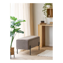 Ławka tapicerowana ze schowkiem Watford 95x36,5cm brązowa boucla House Nordic