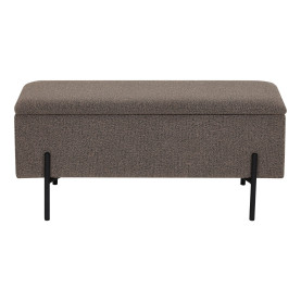 Ławka tapicerowana ze schowkiem Watford 95x36,5cm brązowa boucla House Nordic 2