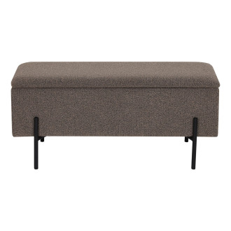 Ławka tapicerowana ze schowkiem Watford 95x36,5cm brązowa boucla House Nordic