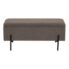 Ławka tapicerowana ze schowkiem Watford 95x36,5cm brązowa boucla House Nordic