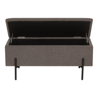 Ławka tapicerowana ze schowkiem Watford 95x36,5cm brązowa boucla House Nordic