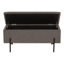 Ławka tapicerowana ze schowkiem Watford 95x36,5cm brązowa boucla House Nordic