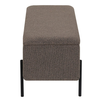 Ławka tapicerowana ze schowkiem Watford 95x36,5cm brązowa boucla House Nordic