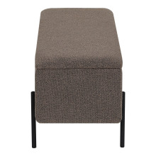 Ławka tapicerowana ze schowkiem Watford 95x36,5cm brązowa boucla House Nordic