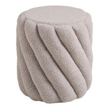 Pufa okrągła z przeszyciem Sana 38cm boucle szara House Nordic