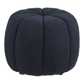Pufa tapicerowana z przeszyciem Paisley 48cm granatowa House Nordic