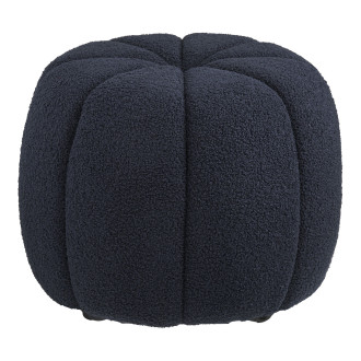 Pufa tapicerowana z przeszyciem Paisley 48cm granatowa House Nordic