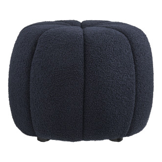 Pufa tapicerowana z przeszyciem Paisley 48cm granatowa House Nordic