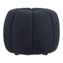 Pufa tapicerowana z przeszyciem Paisley 48cm granatowa House Nordic
