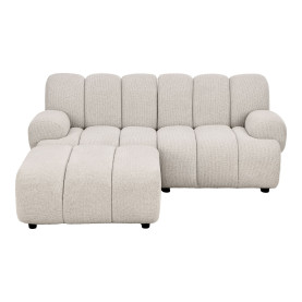 Sofa modułowa Taza 2,5-osobowa z pufem piaskowa lewa House Nordic