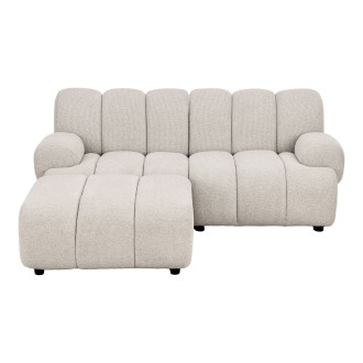 Sofa modułowa Taza 2,5-osobowa z pufem piaskowa lewa House Nordic
