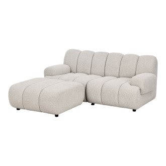 Sofa modułowa Taza 2,5-osobowa z pufem piaskowa lewa House Nordic