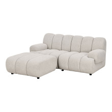 Sofa modułowa Taza 2,5-osobowa z pufem piaskowa lewa House Nordic