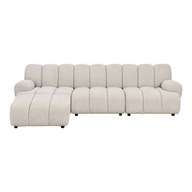 Sofa modułowa Taza 3,5-osobowa z pufem piaskowa, lewa House Nordic