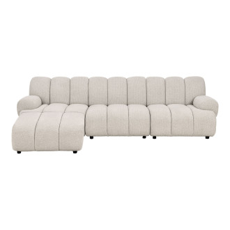 Sofa modułowa Taza 3,5-osobowa z pufem piaskowa, lewa House Nordic