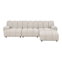 Sofa modułowa Taza 3,5-osobowa z pufem piaskowa, prawa House Nordic