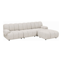 Sofa modułowa Taza 3,5-osobowa z pufem piaskowa, prawa House Nordic