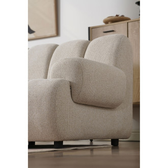 Sofa modułowa Taza 3,5-osobowa z pufem piaskowa, lewa House Nordic