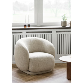 Fotel tapicerowany z funkcją obrotową Hawkes piaskowy House Nordic