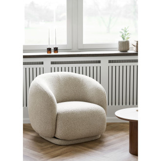 Fotel tapicerowany z funkcją obrotową Hawkes piaskowy House Nordic