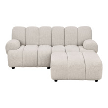 Sofa modułowa Taza 2,5-osobowa z pufem piaskowa, prawa House Nordic