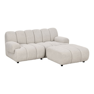 Sofa modułowa Taza 2,5-osobowa z pufem piaskowa, prawa House Nordic
