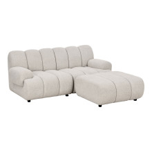 Sofa modułowa Taza 2,5-osobowa z pufem piaskowa, prawa House Nordic