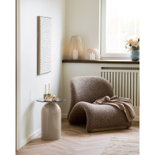 Fotel designerski tapicerowany Sofia brązowy House Nordic