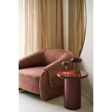 Fotel designerski tapicerowany Hamilton bordowy House Nordic