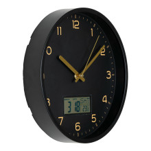 Zegar ścienny okrągły z cichym mechanizmem i zegarem Amiens 25cm czarny House Nordic