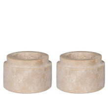 Zestaw 2 świeczników na tealight z trawertynu House Nordic
