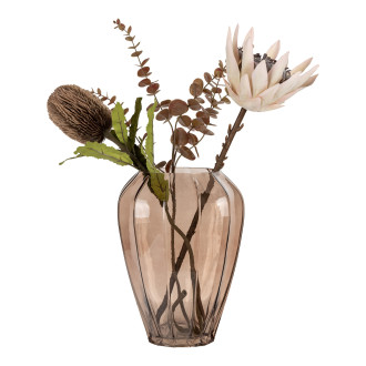 Wazon szklany Torro 29cm brązowy House Nordic