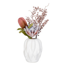 Wazon organiczny z ceramiki biały 26cm House Nordic