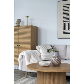 Wazon szklany brązowy w białe paski Kler 23cm House Nordic 2