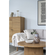 Wazon szklany brązowy w białe paski Kler 23cm House Nordic
