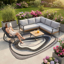 Zestaw mebli ogrodowych duża sofa narożna + stolik Comillas House Nordic