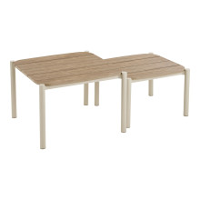 Zestaw mebli ogrodowych Abela aluminium / materiał drewnopodobny kolor piaskowy / naturalny House Nordic