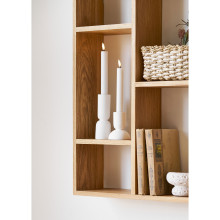 Zestaw 2 wapiennych świeczników w stylu japadni biały House Nordic