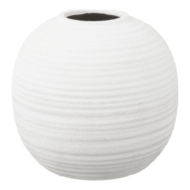Wazon ceramiczny ze strukturą Glob biały 30x28,5cm House Nordic 2