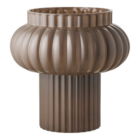 Wazon z dmuchanego szkła - ryflowany Musch 27cm brązowy House Nordic