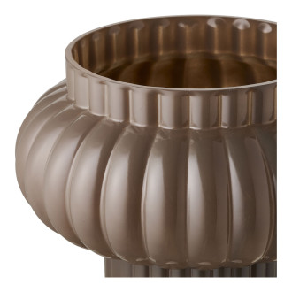 Wazon z dmuchanego szkła - ryflowany Musch 27cm brązowy House Nordic