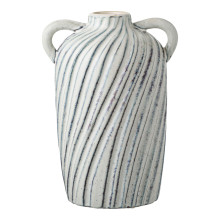 Wazon ceramiczny z uszkami Foma 15,5x14x22cm niebiesko-biały House Nordic