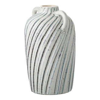 Wazon ceramiczny z uszkami Foma 15,5x14x22cm niebiesko-biały House Nordic